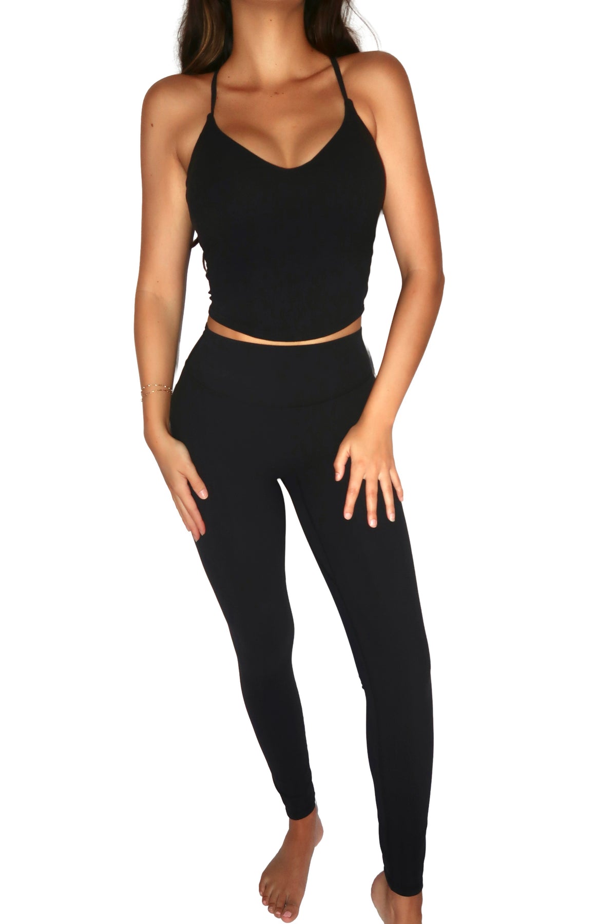 Black high rise leggings