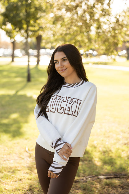 Embroidered Zebra Mockneck
